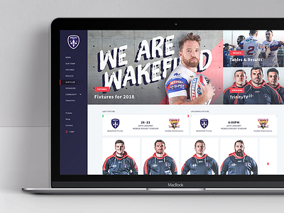 Website for Rugby Club // Sport Design contemporary design homepage modern rugby rugby website side menu sport sport website sports squad website