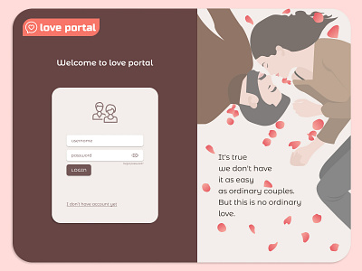 LovePortal app design desktop illustration login logo love signin ui ux vector webdesign website