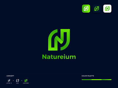 N Leaf Logo appicon branding brandmark gradientlogo icon leaf logo logo logo design logos modern logo n letter logo n modern logo nature nature logo