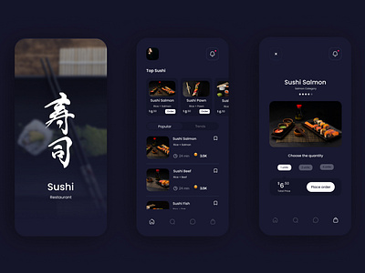 Sushi App UI Design app design app ui food app ui sushi app sushi app ui ui ui design uiux uiux design ux