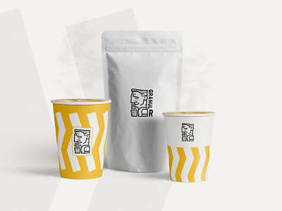 Logo and visual identity for GranulR branding coffee logo print design