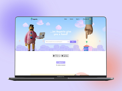Reperio app branding landing page ui ux web design