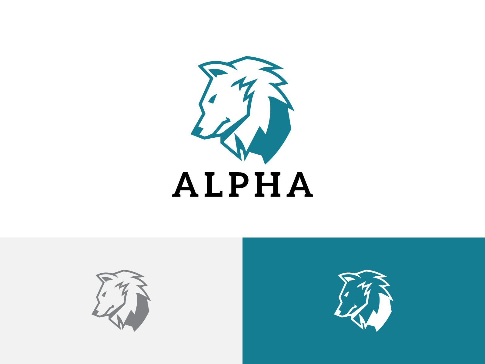 Alpha Wolf Strong Mighty Leader Commander Animal Wildlife Logo by ...