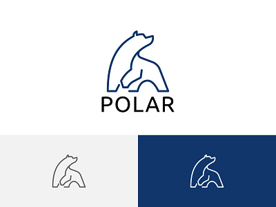 Big Polar Bear Cool Ice Abstract Line Logo abstract app bear big branding cool design dragon flying green horned ice illustration line logo polar ui