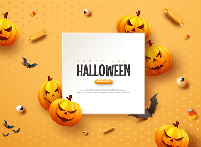 Halloween Pumpkin Orange Background Illustration art background candy celebration character element event eye helloween illustration note orange paper party poster pumpkin scary template vector walpaper