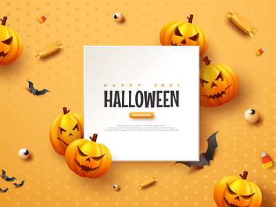 Halloween Pumpkin Orange Background Illustration