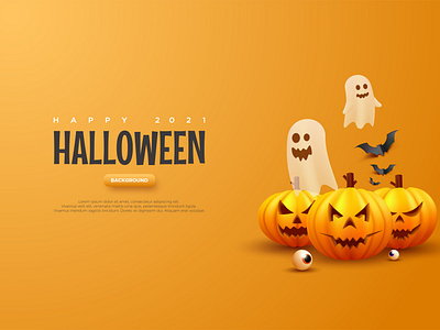 Halloween Pumpkin Orange Background Illustration