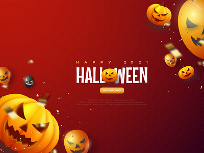 Halloween Pumpkin Red Background Illustration