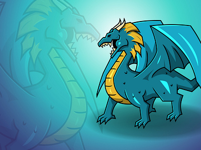 Blue Dragon Wings Fantasy Mythology Monster Legend Creature