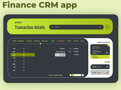 Finance CRM app banking community crm dashboard finance fintech israel manger saas ui ux