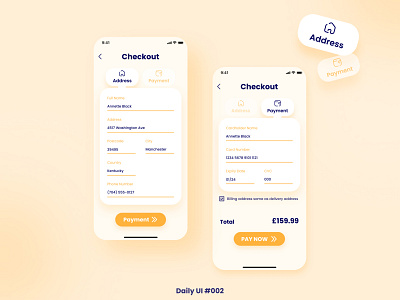 Daily UI #002 - Credit Card Checkout 002 app app design checkout credit card checkout dailyui figma mobile app ui ui design user interface