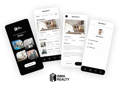 Application design for real estate agency in Dubai design mobile app real estate ui ux