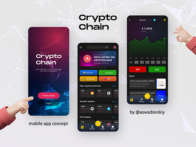 Mobile application for cryptocurrency trading