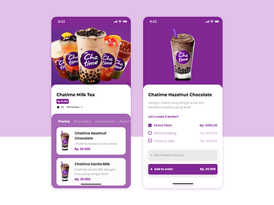 Chatime App UI chatime chatimeapp design e commerce app figma illustraion iphone mobile app mobile ui ui uiux ux