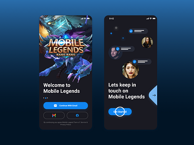 Mobile Legends Dark Apps UI app design game mobile mobile app mobile legends ui uidesign uiux