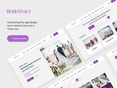 BrideStory Website Redesign branding landing page purple redesign trendy design uiux ux web website website design websiteredesign wedding