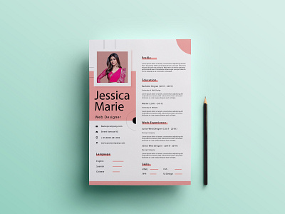 Resume/CV Template Design animation branding cv design cv resume template design illustration illustrator resume typography vector