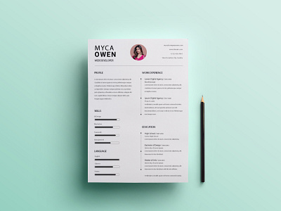 Resume/Cv Design Template animation branding cv design cv resume template design illustration illustrator resume typography vector