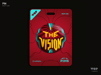 WOP 046 badge badgedesign illustration marvel pinbutton sticker superhero thevision vector illustration vision wallofpins wandavision
