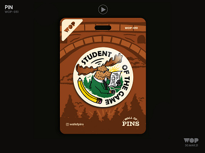 WOP 051 adobe animal badge badgedesign chaacter illustration moose pinbutton student wallofpins