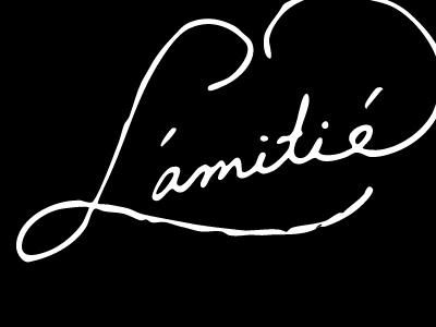 L'Amitie branding design hand type lettering script typography