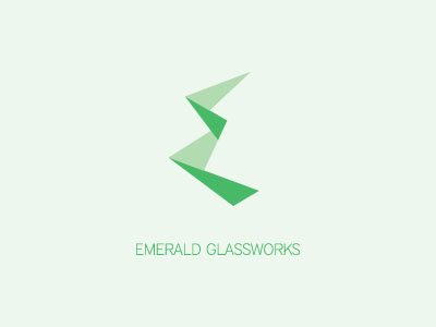 Emerald Glassworks logo concept branding logo