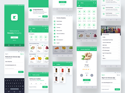 Grocery Shopping App - Android android apple concept inspiration iphone x mobile app mockup ui userinterface ux