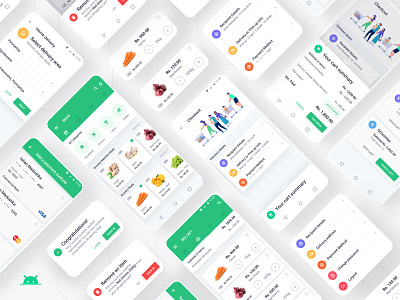Grocery Shopping Full App - Android android app android app design android design app concept grocery app grocery online grocery shopping app grocery shopping app mobile app mobile app design shopping app ui userinterface ux