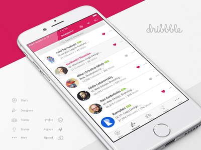 Dribbble iOS App Ui android dribbble ios mockup ui ux