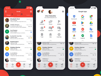 Gmail iOS App android apple gmail google ios ui userinterface ux