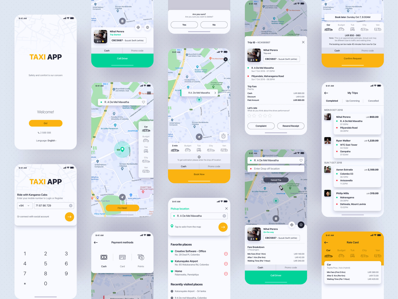 Taxi Booking App (Full App) by Ishan Madushka on Dribbble