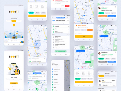 Taxi Booking App UI Kit android app android app design inspiration ios mobile app mobile app design taxi app taxi booking taxi booking app taxi ui ui ui design user interface userinterface ux