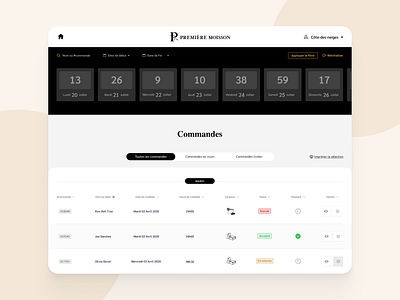 Premiere Moisson Dashboard