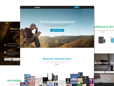 Scribd Website Concept app books landing page ui ux webdesign