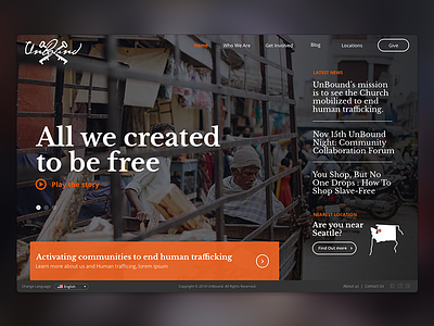 Fight Human Trafficking charity design human trafficking mobile responsive web website