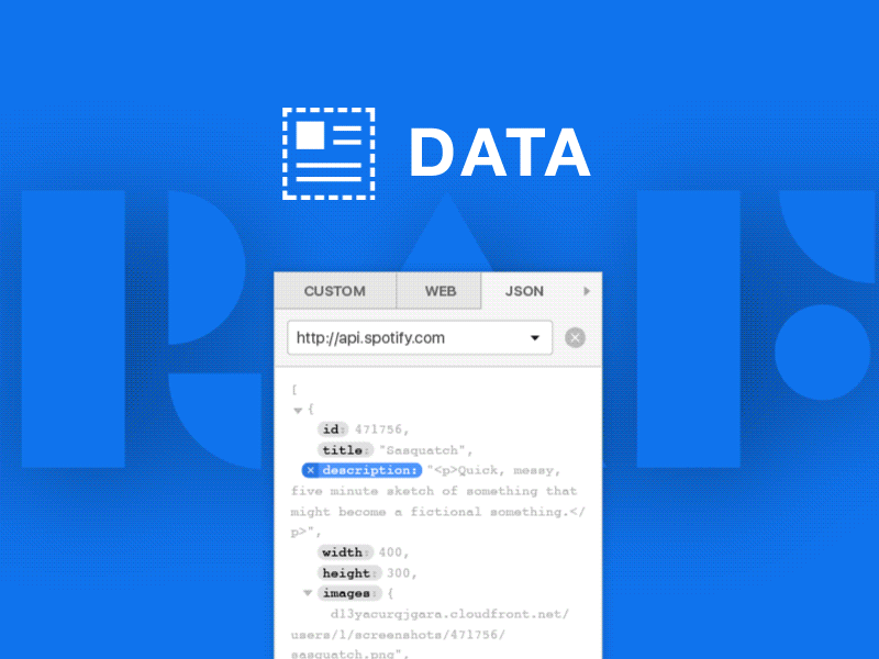 New from Craft—Data, bringing API to your design