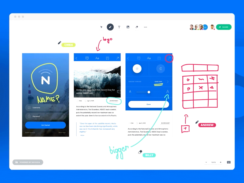 Introducing Freehand—From Craft by InVision LABS collaboration craft design tool drawing freehand invision labs web app