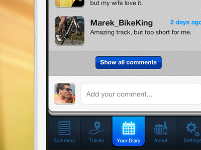 Comments app cycling