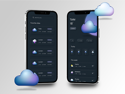 Weather forecast app design app app design design ui ux xd