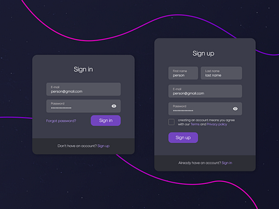 Sign in/Sign up UI Design