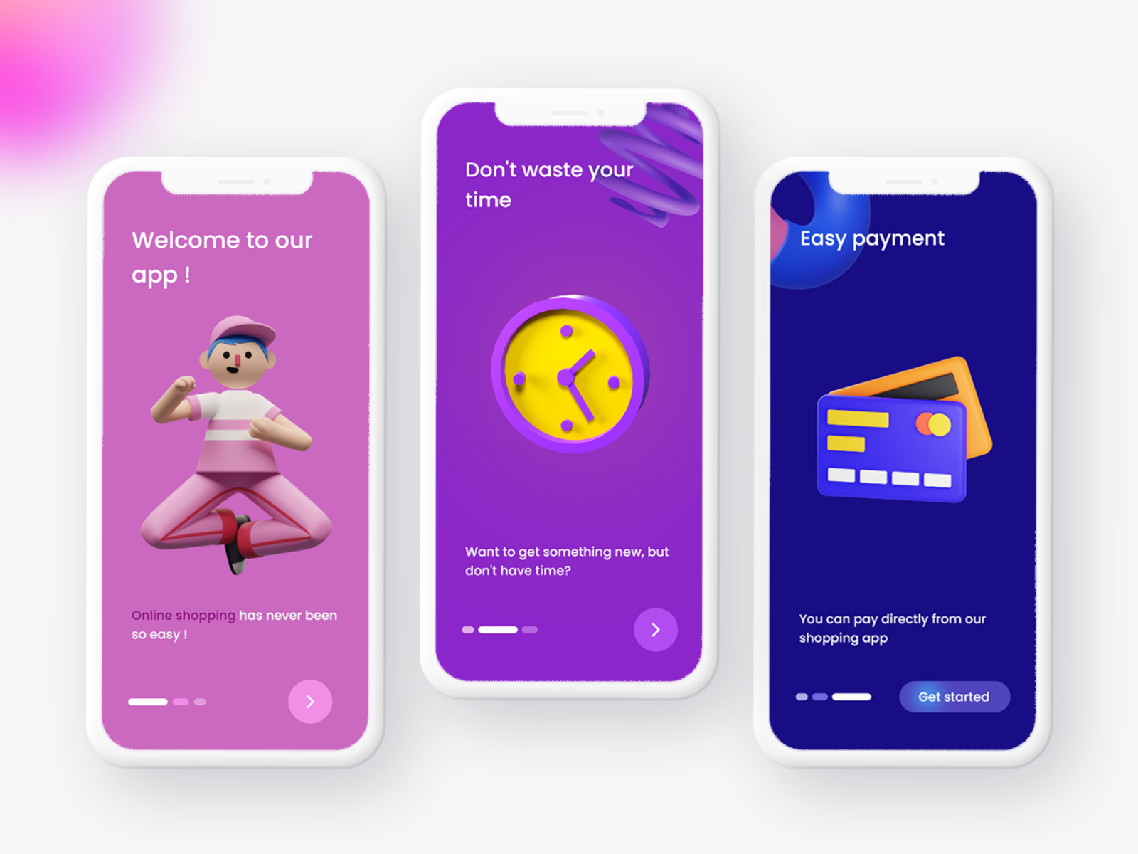 Shopping app welcome screen design by Nini Kvinikadze on Dribbble