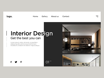 Main page concept for interior design agency adobe xd agency agency concept agency design agency website concept design design agency home page interior interior design landing page main page ui ui design uiux design ux vintage web design website design