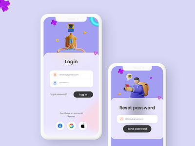 Login/reset password  mobile design