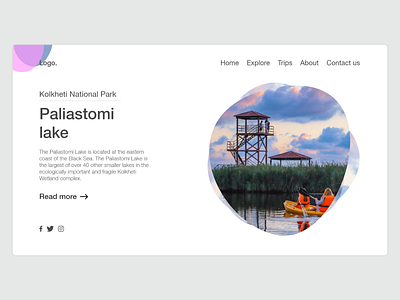 Main page concept for Paliastomi lake page adobe xd concept design georgia home page lake main main page nature nature design paliastomi ui ui design uiux design ux ux design web design web design website design websitedesign