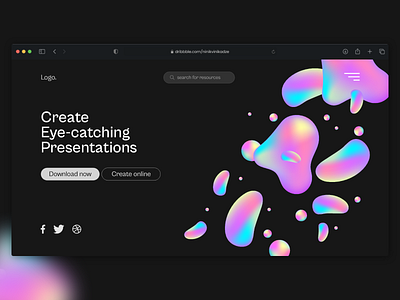 Main page for online resources website 3d shapes adobe xd concept design first page holographic home page illustration landing page main mainpage resource resources ui ui design uiux design ux web design webdesign website design