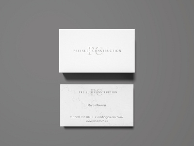 Preisler Construction brand identity business card business stationery design logo design photographer hire photography art direction photography brief print design print production management rebranding social media branding and design website design and development website maintenance