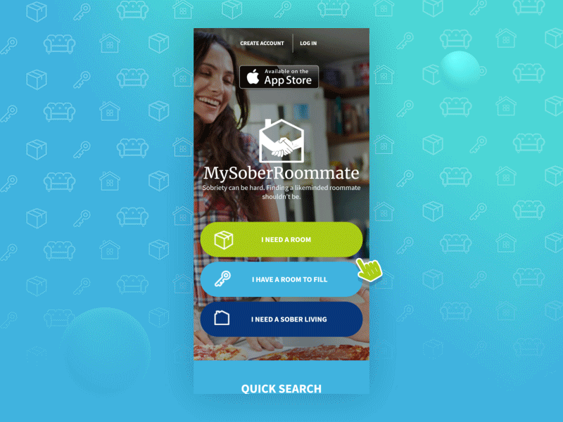 MySoberRoommate App app branding design illustration mobile mobile app design mobile app development ui ux web website