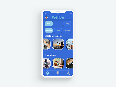 "Wellbe" mobile app figma mobileapp neoumorphism productdesign uidesign weelbeing