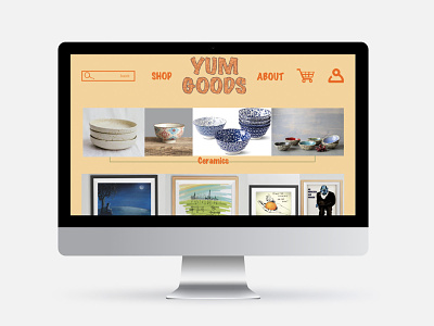 “YUM GOODS” retro style homepage