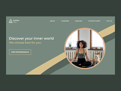 Landing page, meditation design idea design landing page design meditate meditation minimalistic simple